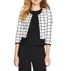 White House Black Market Windowpane Jacket Blazer WHBM Women’s Size 4